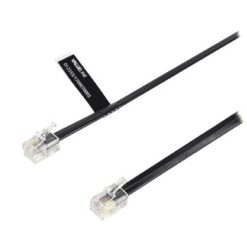 Cavo Telefonico RJ10 (4P4C) Maschio - RJ10 (4P4C) Maschio Piatto 3.00 m Nero