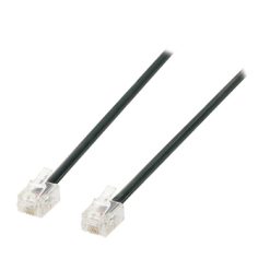 Cavo Telefonico RJ11 - RJ11 Piatto 10.0 m Nero