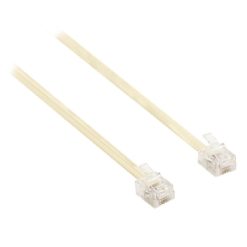 Cavo Telefonico RJ11 - RJ11 Piatto 5.00 m Avorio