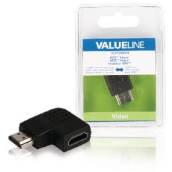 HDMI ad Alta Velocità  con Adattatore Ethernet Con angolo a destra Connettore HDMI - HDMI Femmina Nero