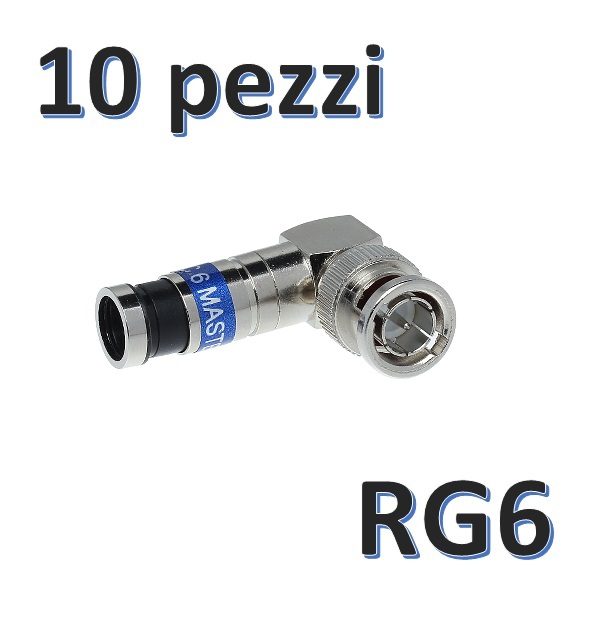 25 Connettori Coassiali Compressione Tipo F Per RG6 Quad Shield – Ottone, Logico, UPC