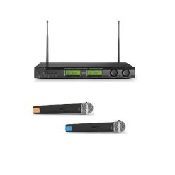 Set Microfono Wireless | 16 canali | 2 microfoni inclusi | Fino a 6 ore di autonomia della batteria
