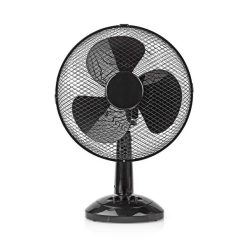 Ventilatore da Tavolo | Diametro 30 cm | 3 Velocità | Funzione di Oscillazione | Nero