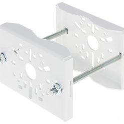 Attacco per fissaggio su palo per telecamere o fari LED - coppia controstaffe bianche