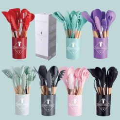 Set 13 Utensili da cucina in silicone - vari colori